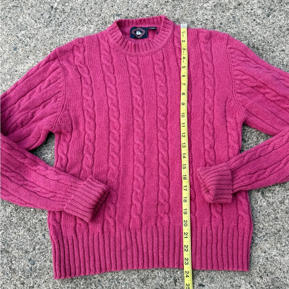 Boston Clippers 100% Shetland Wool Cable Knit Sweater Women’s M Pink - Picture 4 of 7